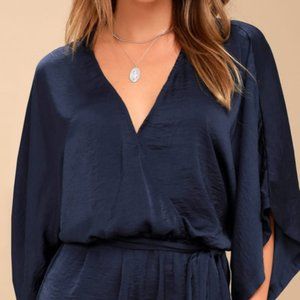 Lulu's Ain't It Grand Navy Romper